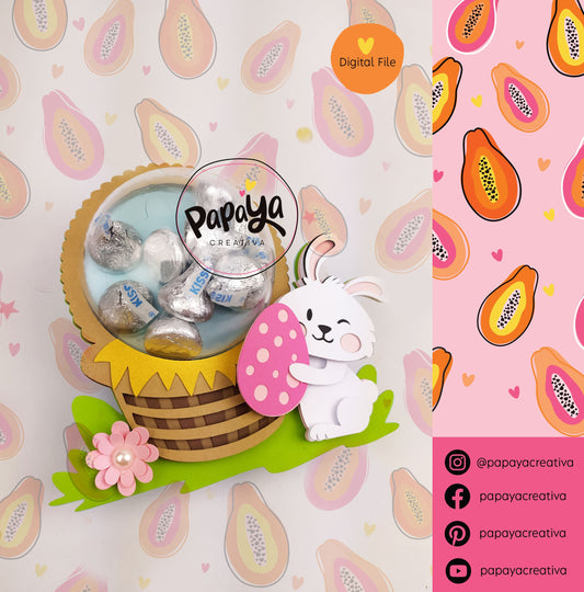 Cut File Bunny basket Candy Holder/ Dome size 8cm