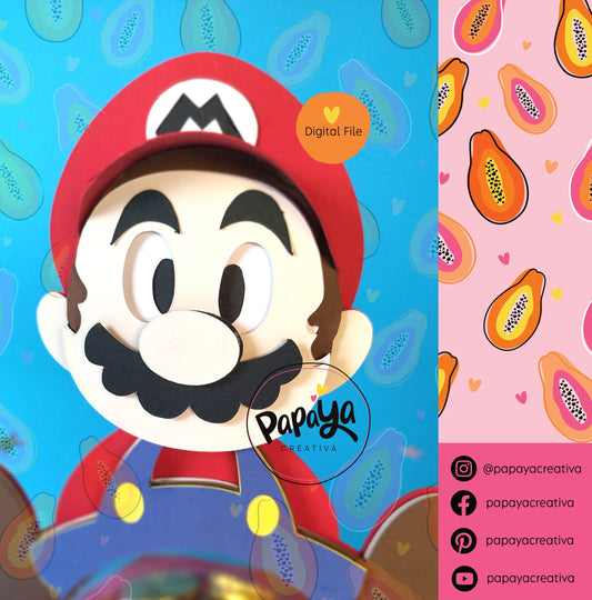 Mario DIGITAL FILE Candy Holder/ Dome size 8cm / Flower Open and close system