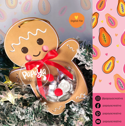 Cut File Gingerbread Cookies Set Candy Holder/ dome size 8cm / open and close system