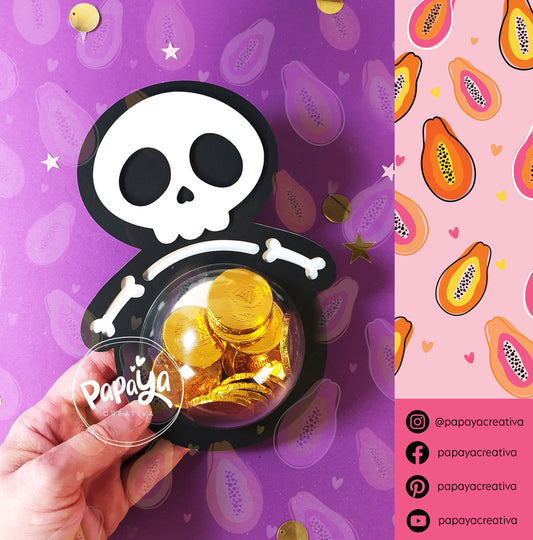 Cut File Skeleton and Frank Candy holder/ Dome size 8cm/ Halloween Party/ Open and Close system