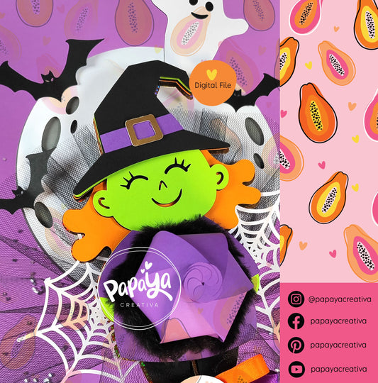 Cut File Adorable Witch Holder Wand/ Halloween theme party