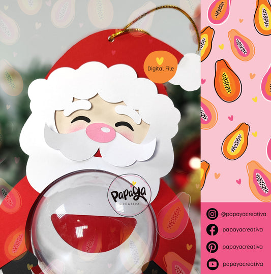 Santa Claus Candy Holder (Digital File) SVG/ STUDIO Format / Dome size 8cm/ open and close system