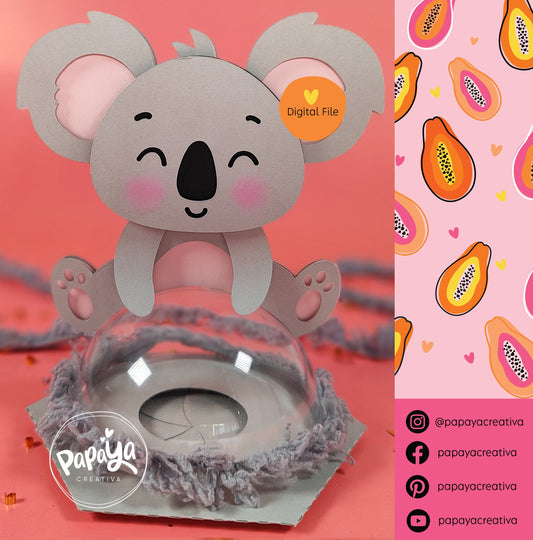 Koala DIGITAL FILE Candy holder/ dome size 8cm/ open and close system (flower)