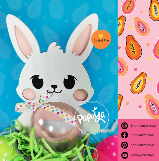 Cut File Cute Bunny Candy Holder/ Dome size 8cm/ open and close system