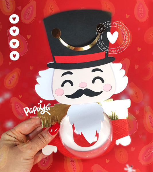 Nutcraker Candy Holder (Digital File) SVG/ STUDIO Format *Easy open/close system* (Dome 8cm)