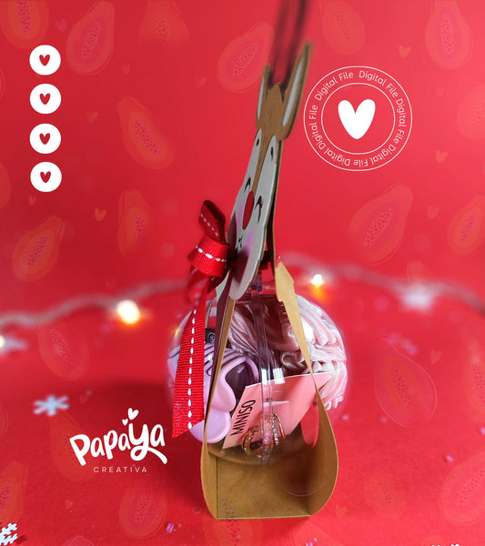 Reindeer Ornament Holder (Digital File) SVG/ STUDIO Format *Ball size 8cm*