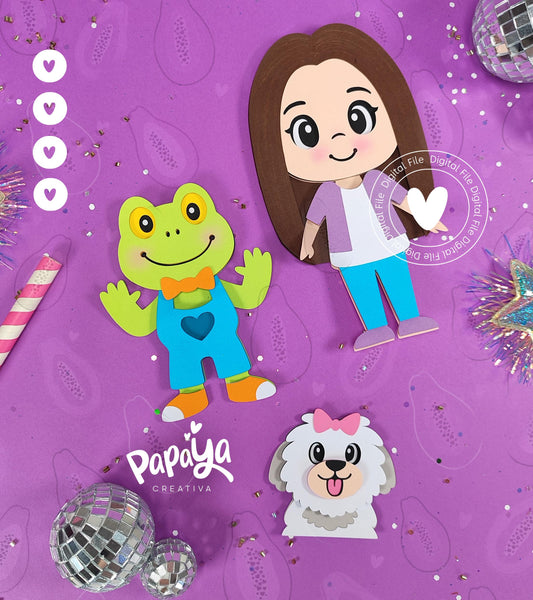 Frog & friends, layered characters (DIGITAL FILE)