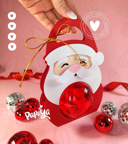 Santa Claus Ornament Holder (Digital File) SVG/ STUDIO Format / ball size 8cm