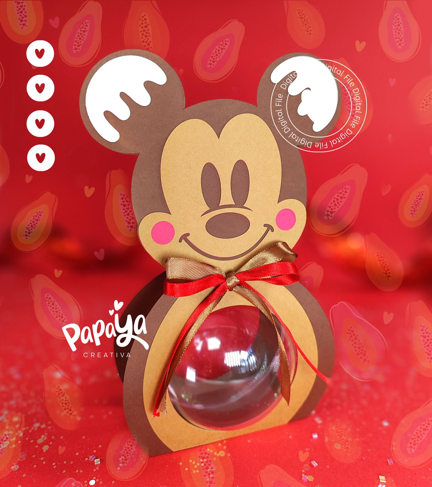 Ginger Mickey & Minnie Ornament holder Ball size 8