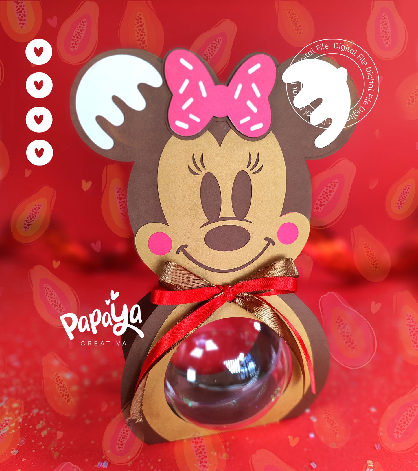Ginger Mickey & Minnie Ornament holder Ball size 8