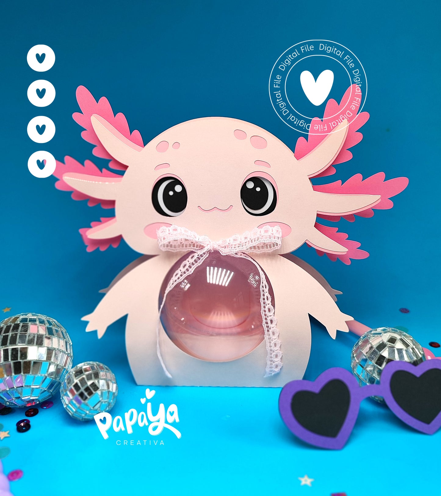 Axololt Candy Holder Digital File (SVG/STUDIO) Dome size 8cm