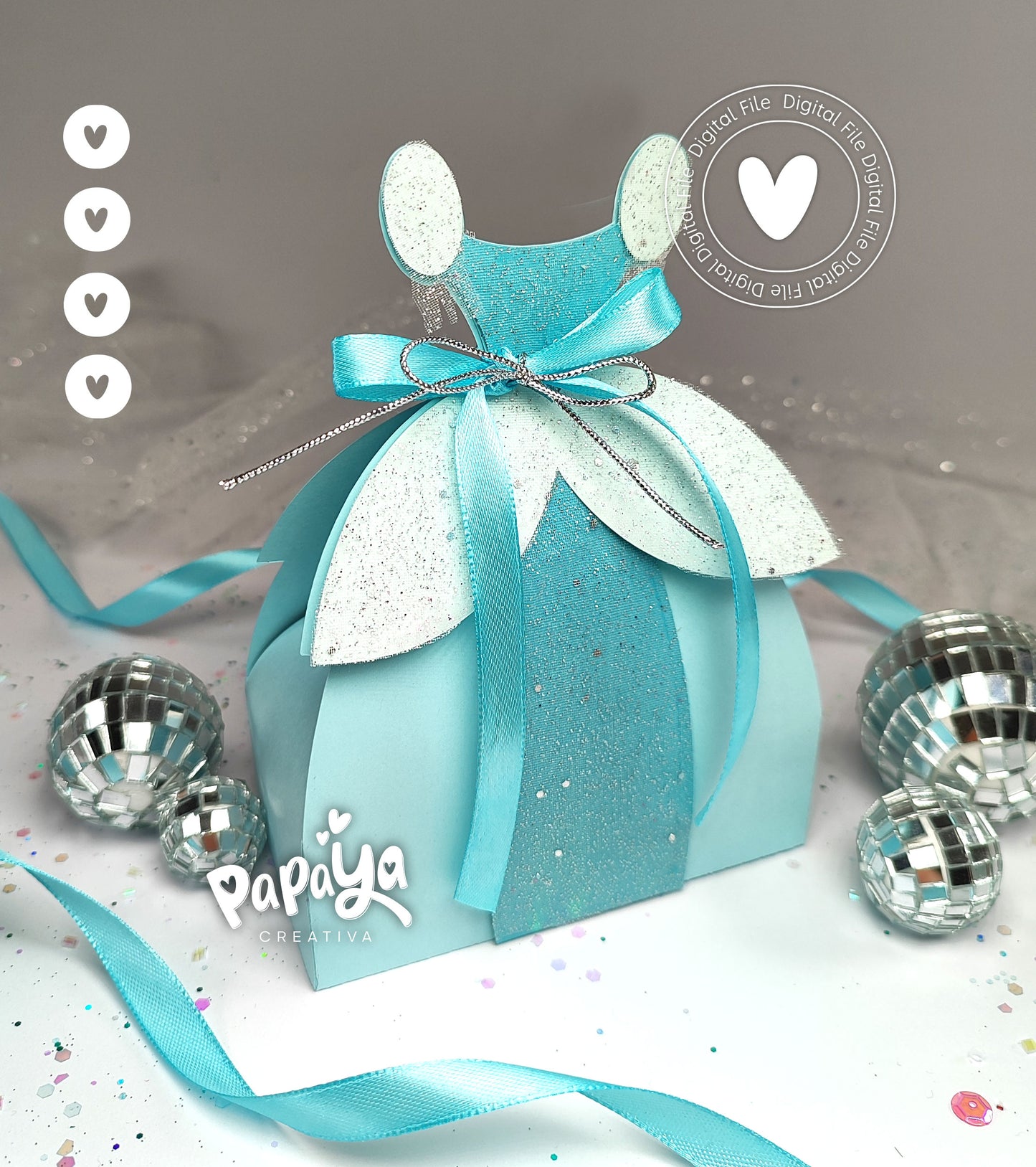 Cinderella Dress Box DIGITAL FILE (svg/studio)