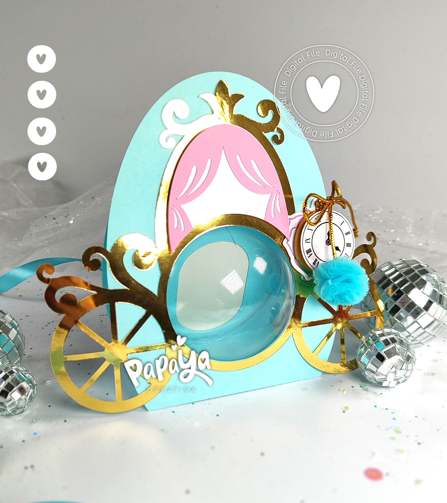 Cinderella's Carriage Candy Holder Digital File (SVG/STUDIO) Dome size 8cm