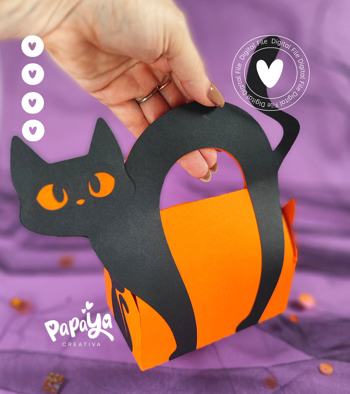 Black Cat Candie holder + Box Set (DIGITAL FILE) svg/studio