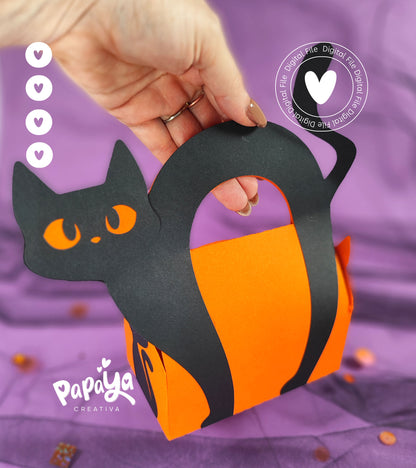 Black Cat Candie holder + Box Set (DIGITAL FILE) svg/studio