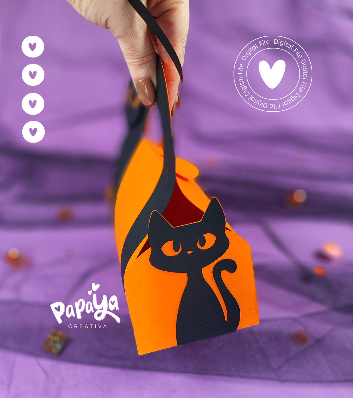 Black Cat Candie holder + Box Set (DIGITAL FILE) svg/studio
