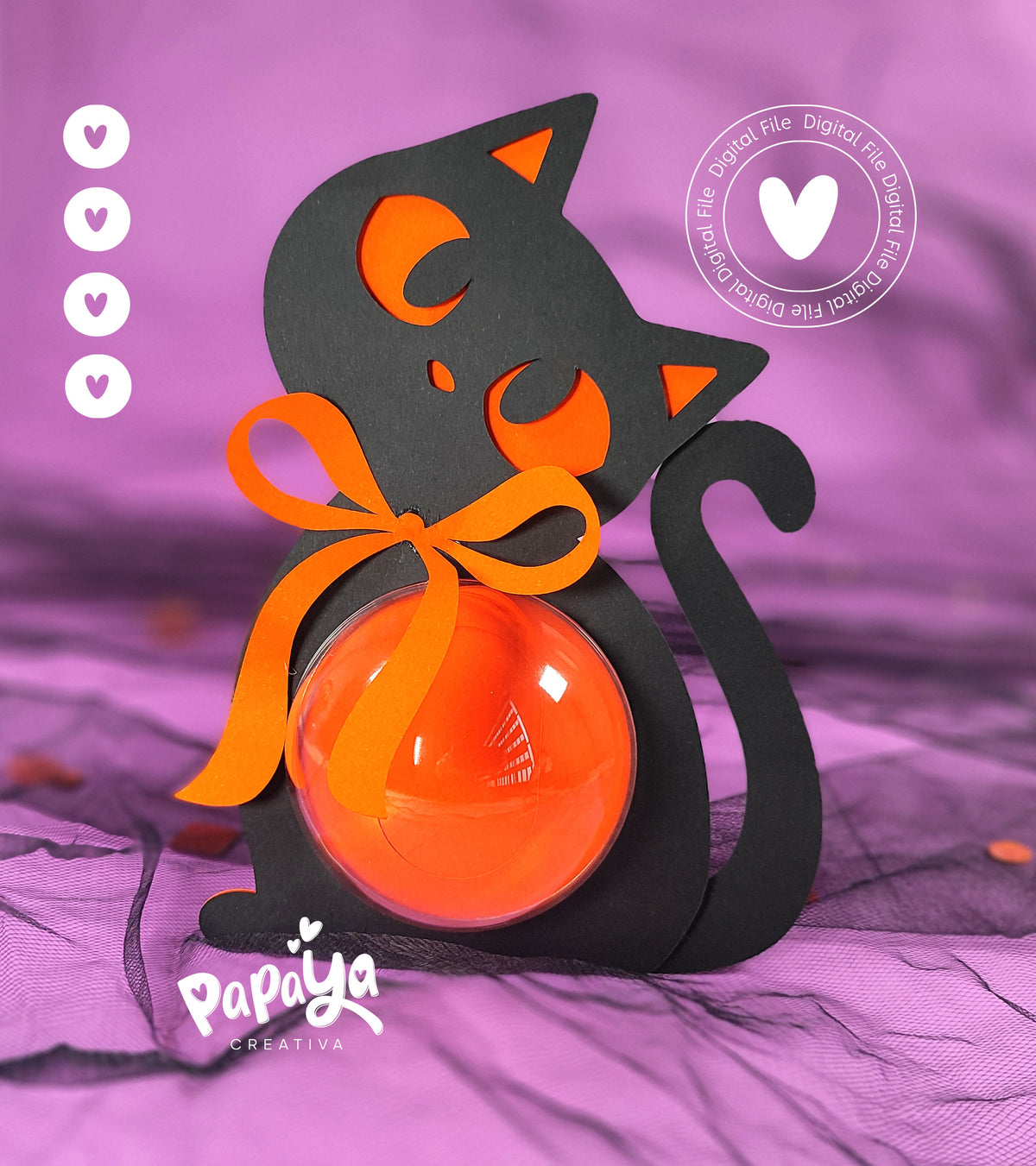 Black Cat Candie holder + Box Set (DIGITAL FILE) svg/studio