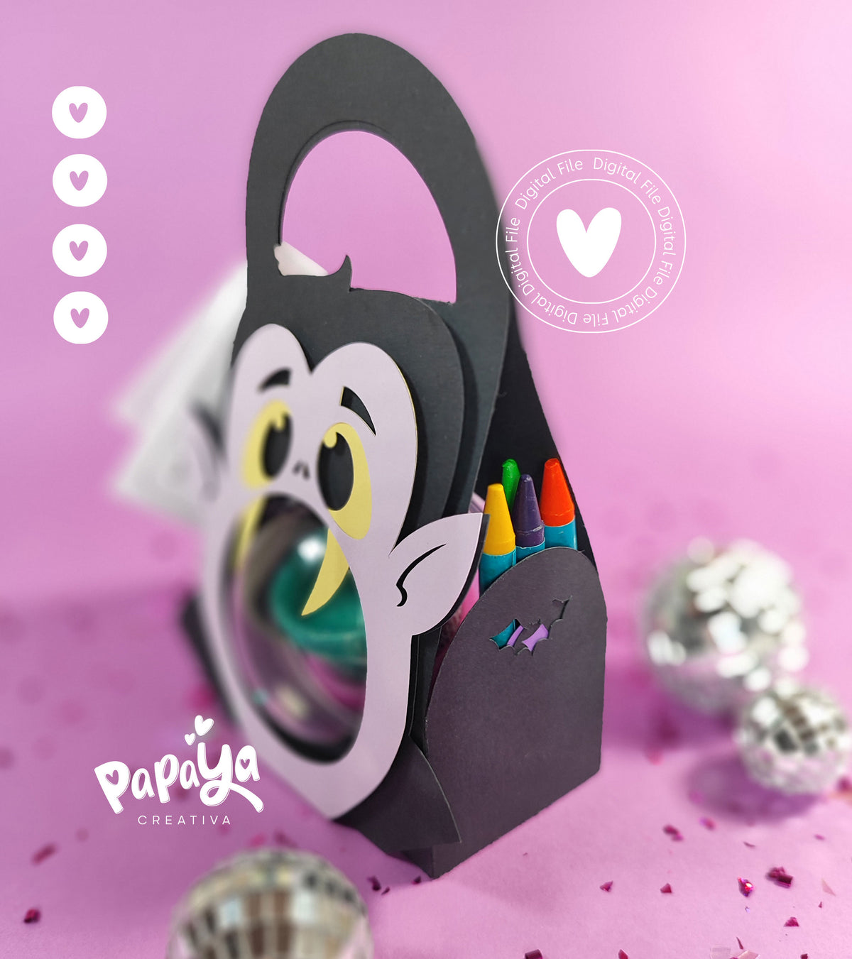 Halloween bag with 5 interchangeable characters (DIGITAL FILE) svg/studio