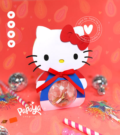 Adorable Kitty DIGITAL FILE Ornament holder/ ball size 8cm/ open and close system