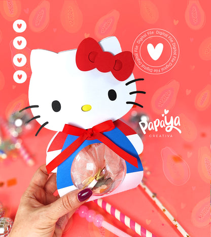 Adorable Kitty DIGITAL FILE Ornament holder/ ball size 8cm/ open and close system