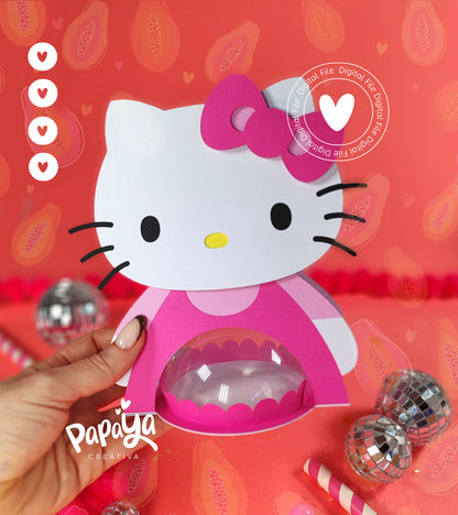 Beauty Kitty DIGITAL FILE Candy holder/ dome size 8cm/ open and close system