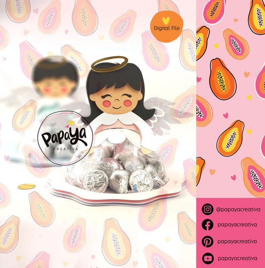 Little Set Angels DIGITAL FILE Candy Holder / Dome Size 8cm *dashed lines to open for sweets*