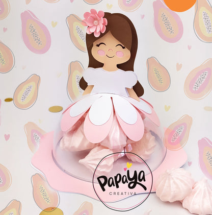Girl Candy holder/ Dome size 8cm/ open and close system