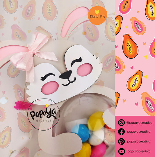 Cut File Adorable Rabbits Set Candy Holder/ Dome size 8cm