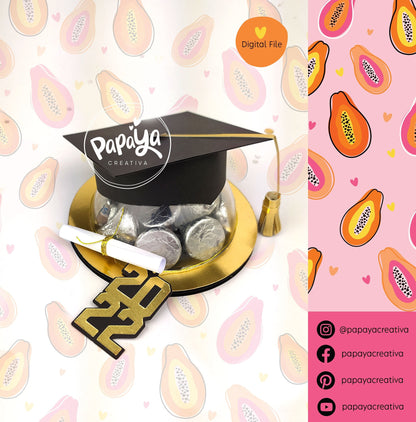 Graduations DIGITAL FILE Candy Holder / Dome size 8cm *dashed lines to open for sweets*