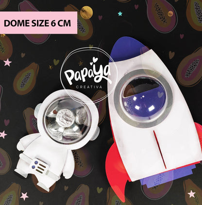 Space Set (rocket & astronaut) DIGITAL FILES Candy Holder Dome size 6cm/ open and close system