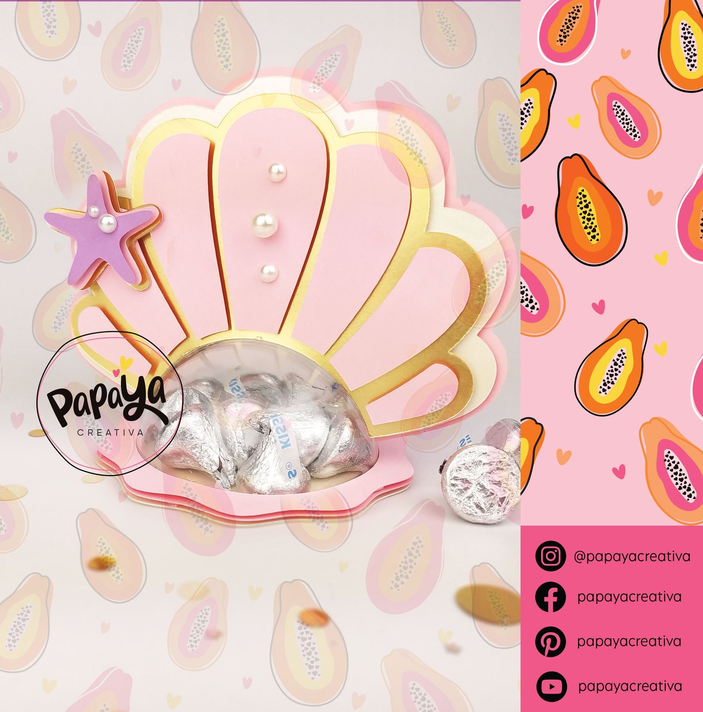Under the Sea DIGITAL FILES Candy Holder / Dome size 8cm *dashed lines to open for sweets*