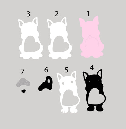 Boston Terrier Candy Holder/ Heart size 8cm