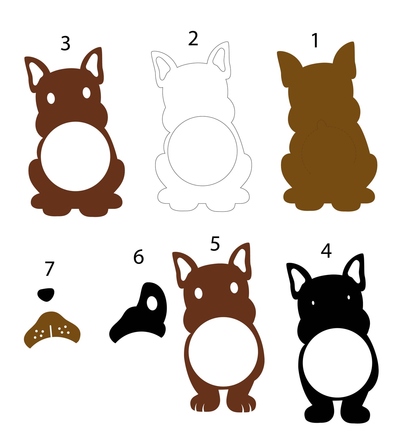 Boston Terrier DIGITAL FILE Candy Holder/ Dome size 8cm *dashed lines to open for sweets*