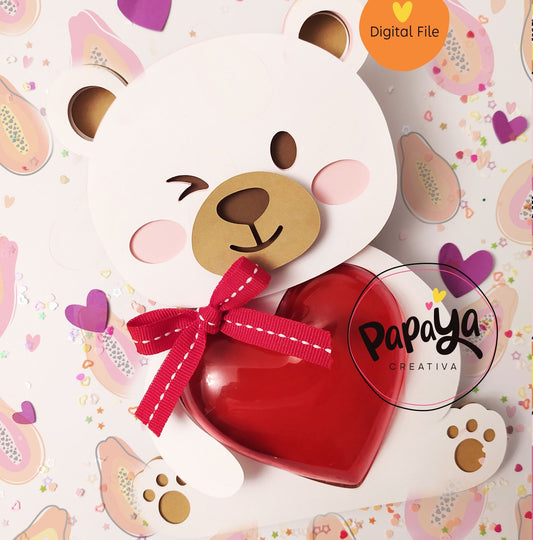 Love Bear Candy Holder/ Heart size 8cm