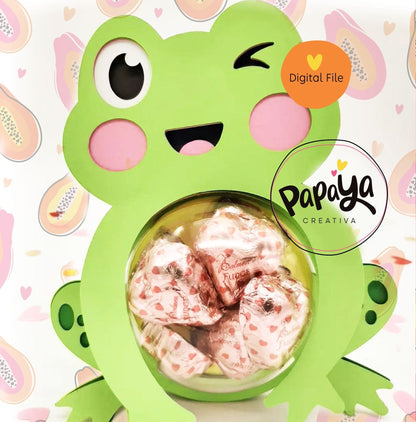 Love Frog DIGITAL FILE Candy Holder/ Dome size 8cm *dashed lines to open for sweets*
