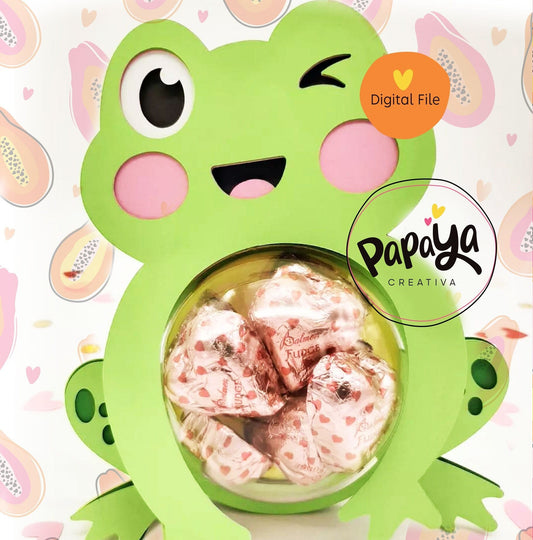 Love Frog DIGITAL FILE Candy Holder/ Dome size 8cm *dashed lines to open for sweets*