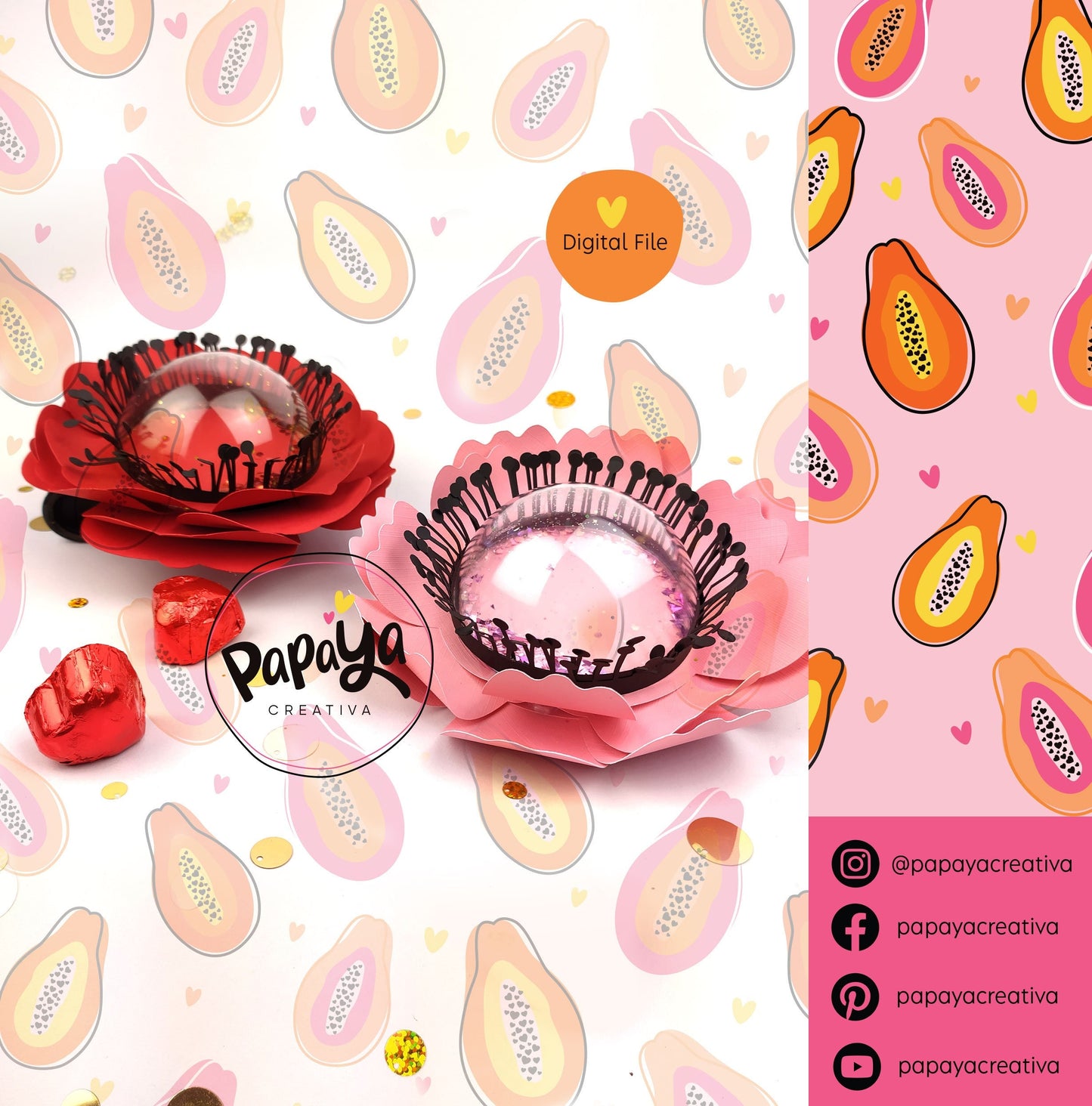 Cut File Flowers Candy Holder / Dome size 8cm