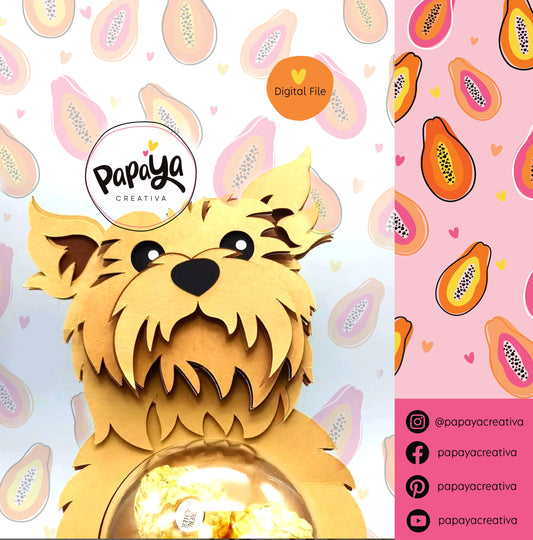 Lovely Yorkshire DIGITAL FILE Candy Holder / Dome size 8cm *dashed lines to open for sweets*