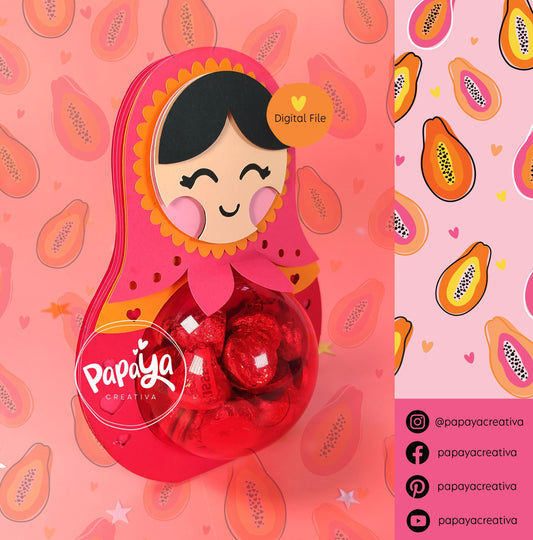 Matrioshka DIGITAL FILE Candy Holder / Dome size 8cm/ Open and close system / Discontinue lines