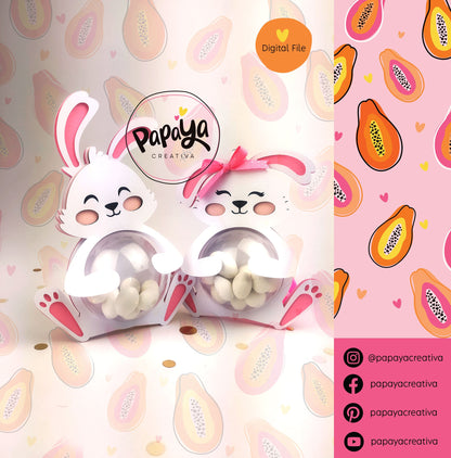 Cut File Set Bunnies (Easter Candy Holder) Dome size 8cm