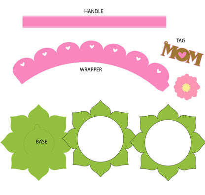 Basket for Mom DIGITAL FILE / Candy Holder / Dome size 8cm *dashed lines to open for sweets*