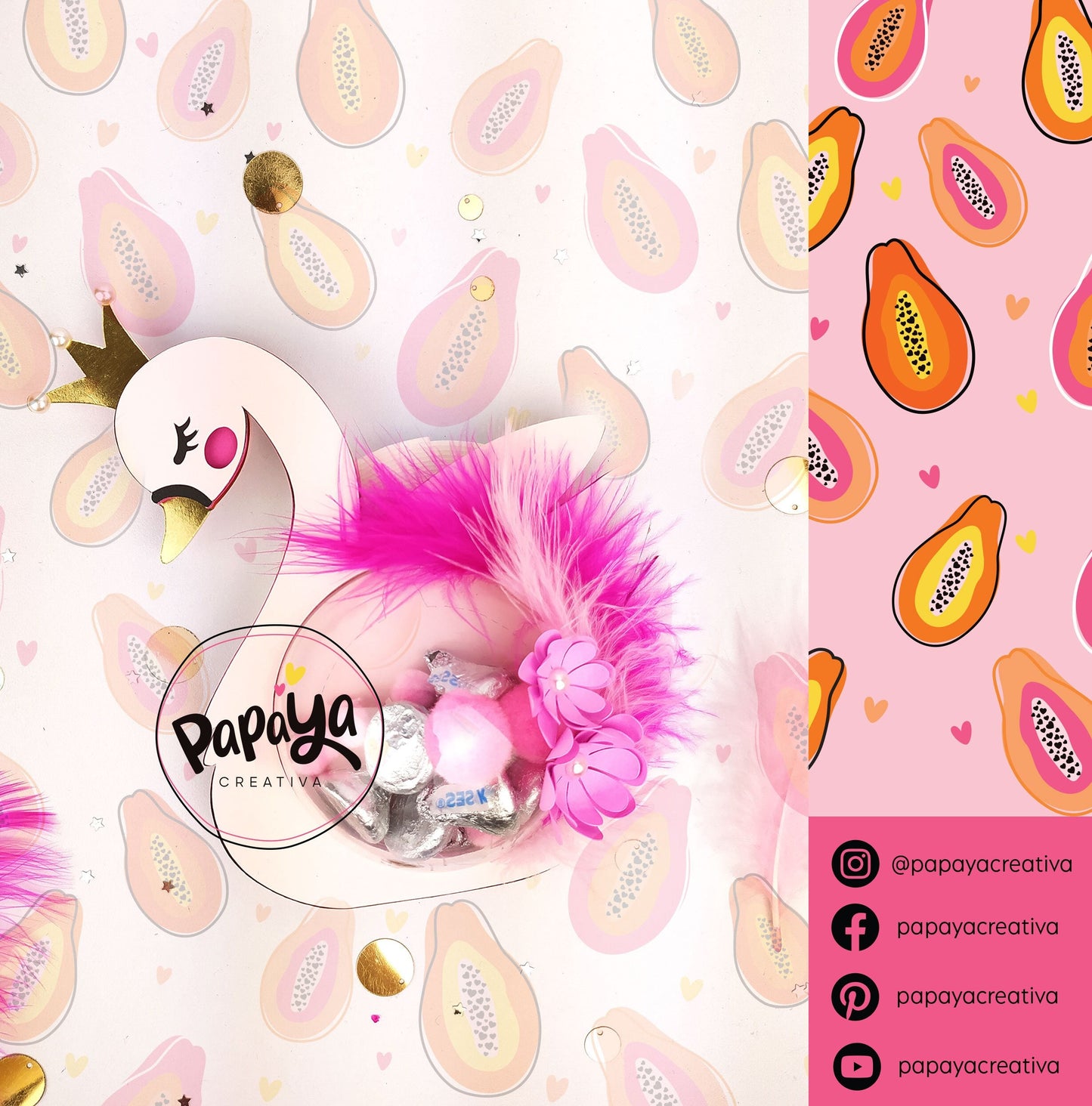 Adorable Swan DIGITAL FILE Candy Holder / Baby Girl / Dome size 8cm *dashed lines to open for sweets*