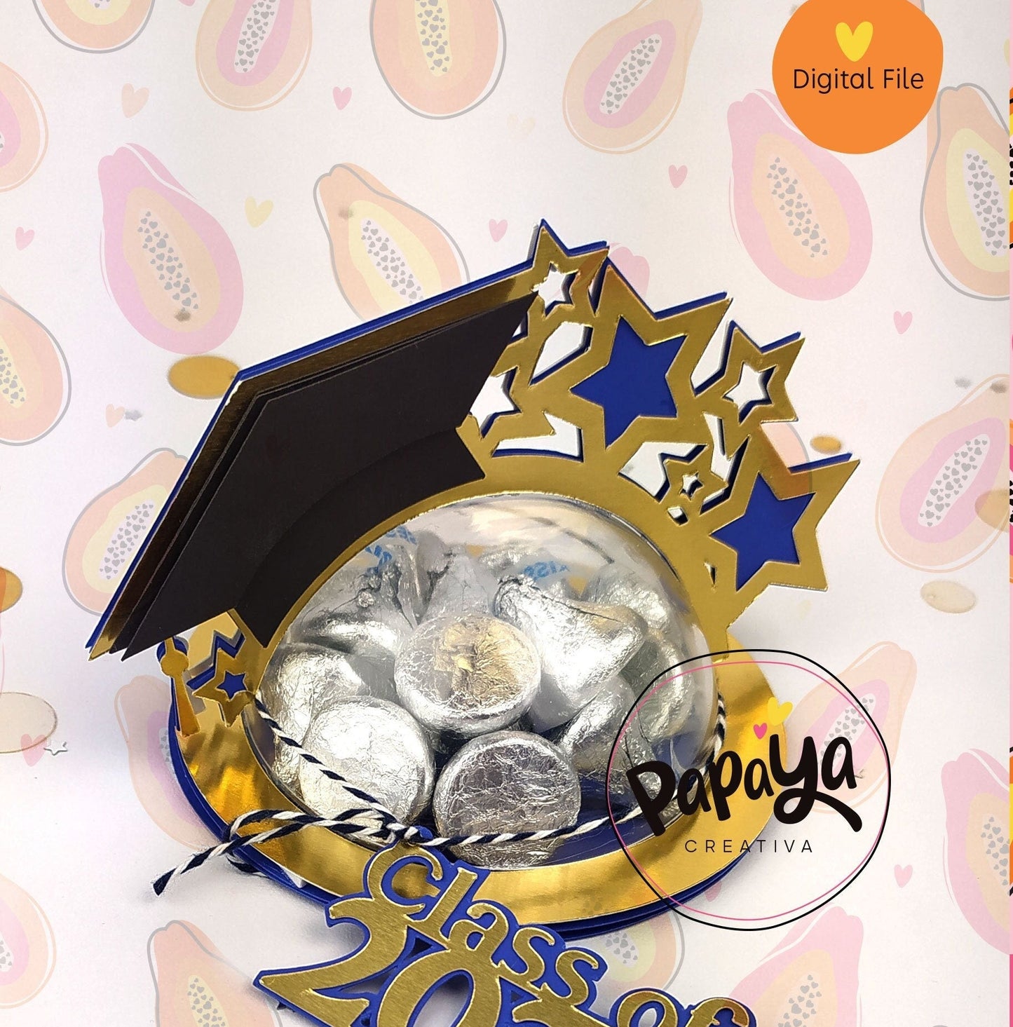 Class of... DIGITAL FILES Candy holder / Graduations/ Dome size 8cm *dashed lines to open for sweets*