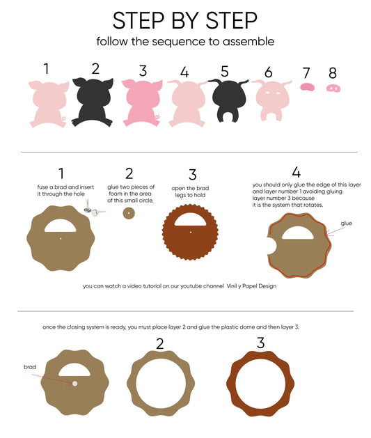 Cut File Cute Pig Candy holder / Dome size 8cm/ open and close system