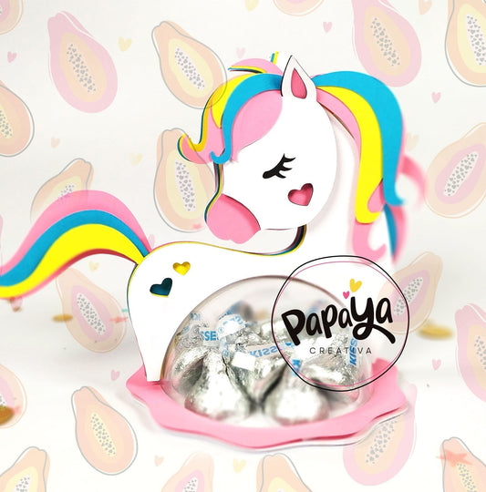 Unicorn DIGITAL FILE Candy Holder / Dome size 8cm / Open and close system