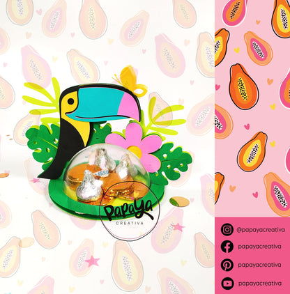 Toucan Encanto DIGITAL FILE Candy holder/ Dome size 8cm *dashed lines to open for sweets*