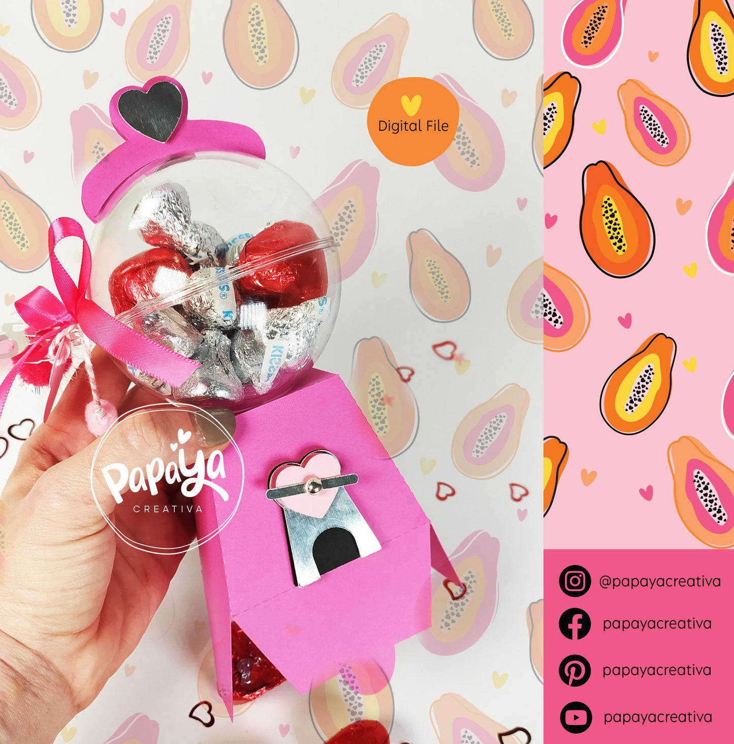 Gumball Machine DIGITAL FILE Candy Holder / Dome size 8cm