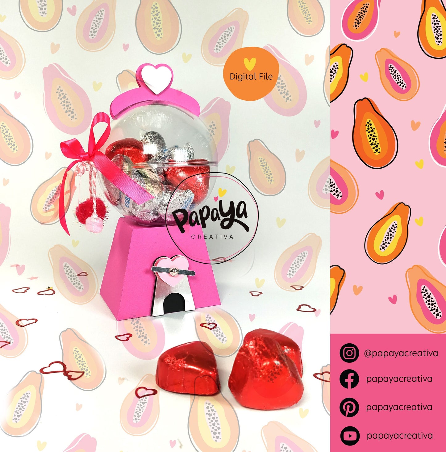 Gumball Machine DIGITAL FILE Candy Holder / Dome size 8cm