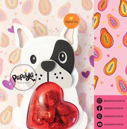 Boston Terrier Candy Holder/ Heart size 8cm