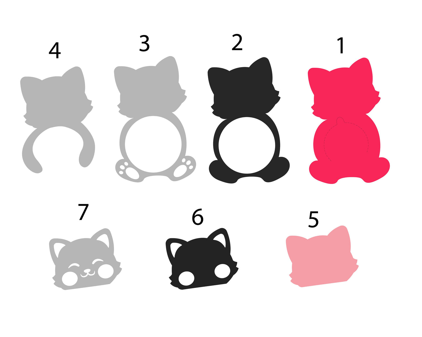 Love Kittens Set DIGITAL FILES Candy holder Dome size 8cm *dashed lines to open for sweets*
